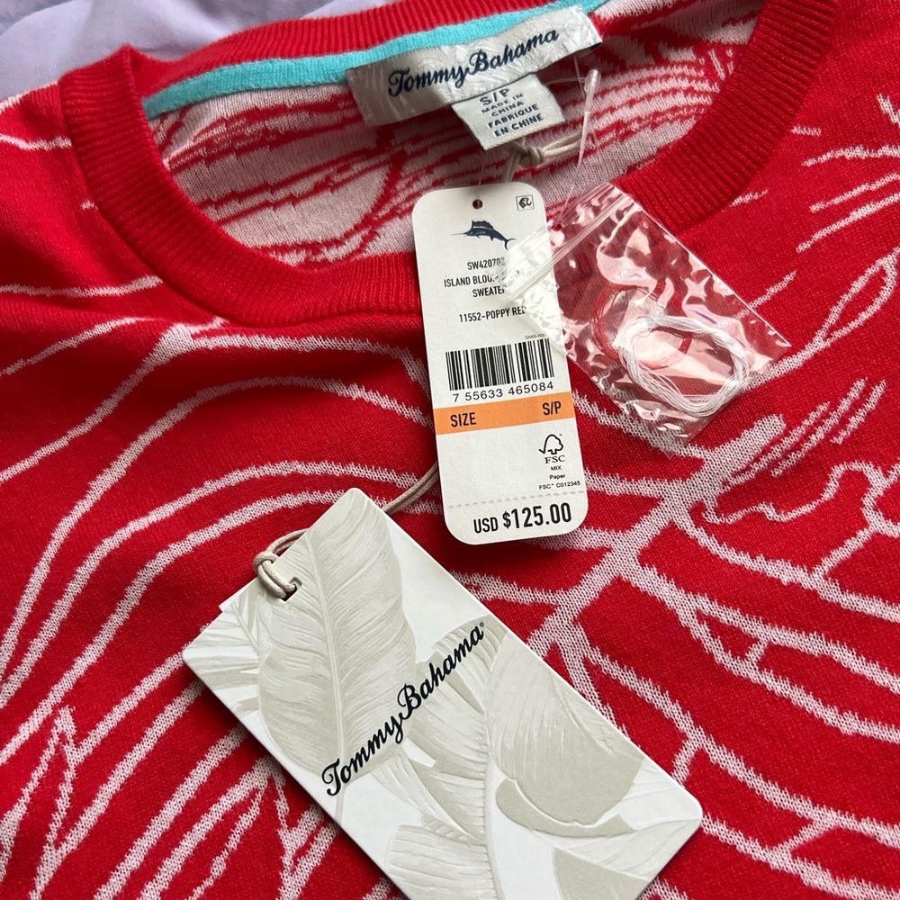 Tommy Bahama Cotton Jacquard Sweater Small Pre-Loved - Picture 3 of 15